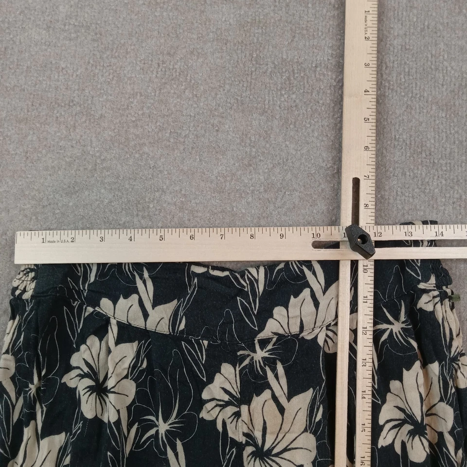 O'Neill女式小号黑色米色花卉开口宽腿流动海滩弹力 — 第 4/4 张图片