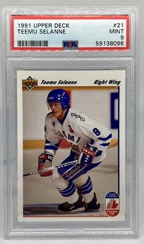 1991 Upper Deck #21 Teemu Selanne PSA 9 Finland Winnipeg Jets Rookie RC