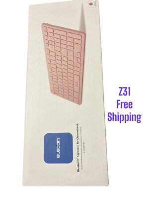 NEW- ELECOM Wireless Bluetooth Keyboard, Compact Keyboard for Chromebook - Pink
