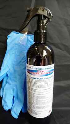 500ml schwarze Farbe für Auto Innenraum Teppich Renovierung in Sprühflasche + Handschuhe