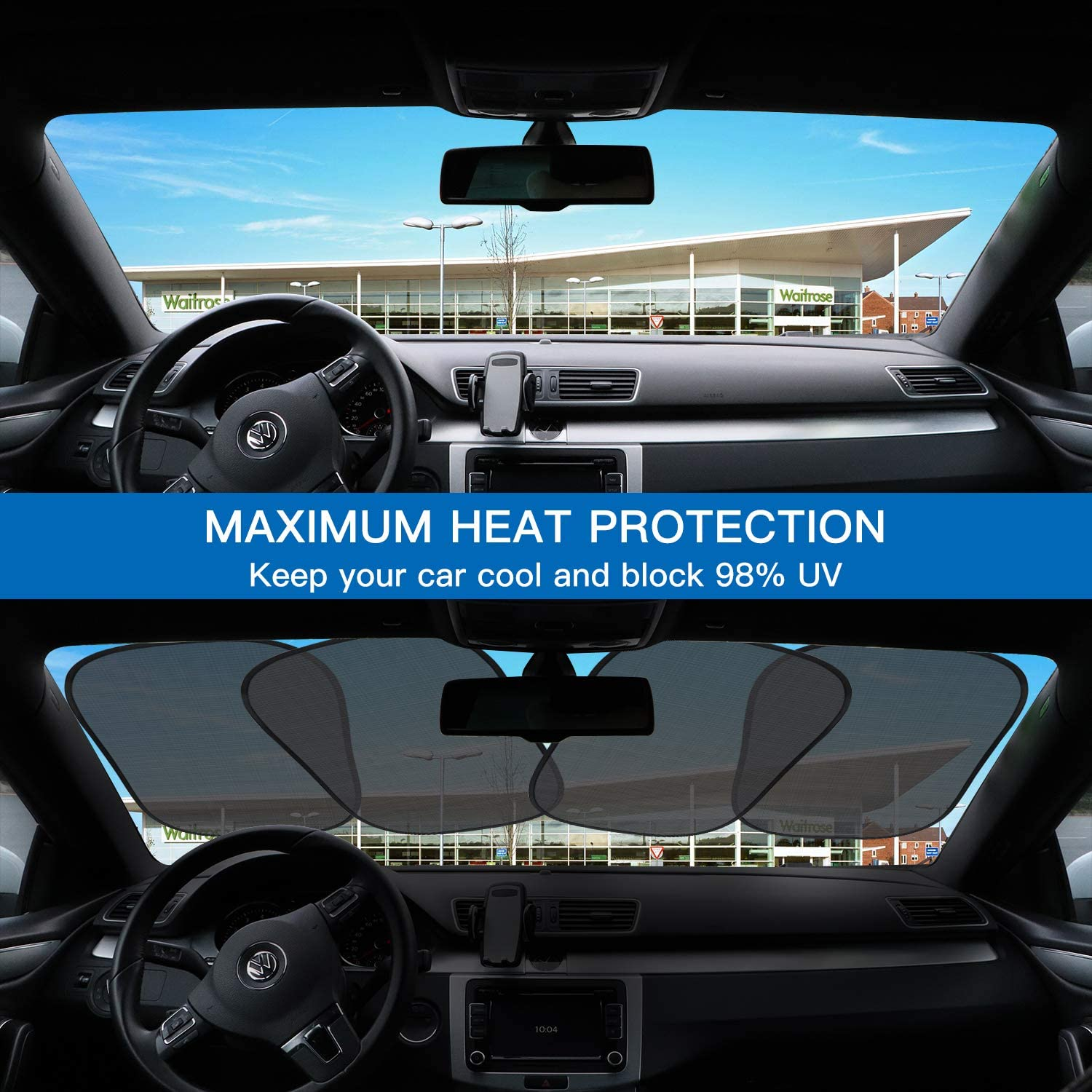 Car Window Shades, 4 Pack Car Window Shades for Side Window 21"X14