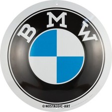 BMW München Nostalgie rundes Blechschild 35 cm Logo blau weiß