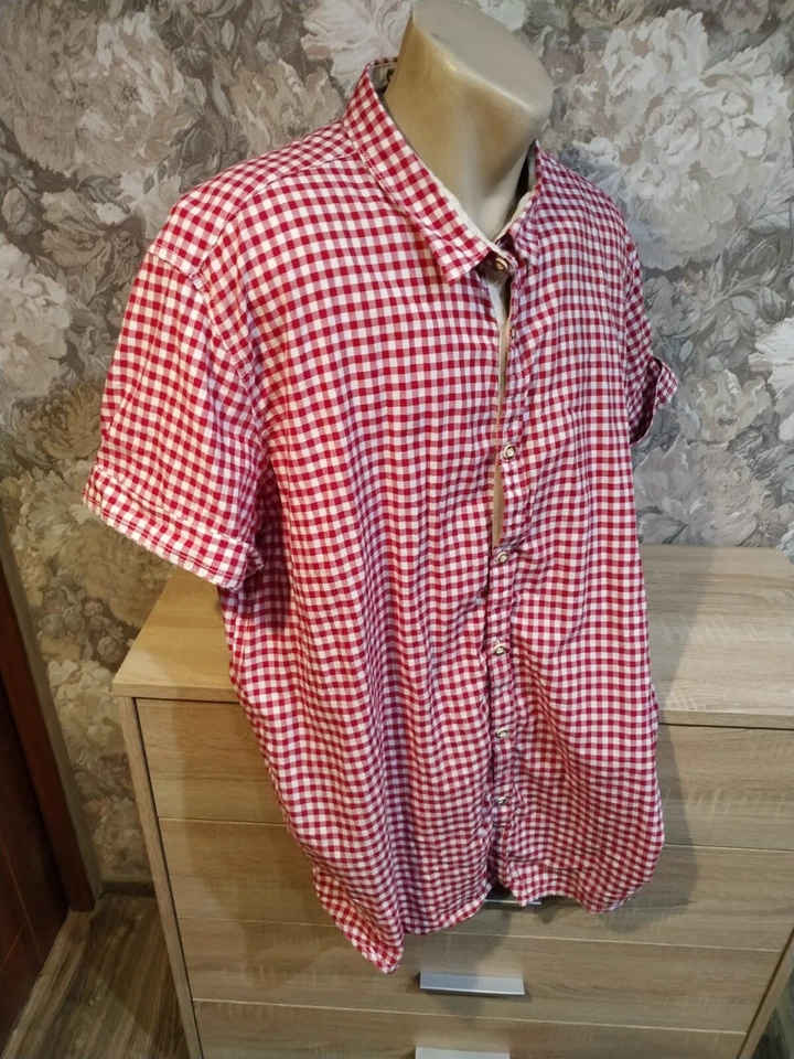 Stocker Point Camisa Hombre Rojo Blanco Talla 4XL Cuadros Foto 3 de 4