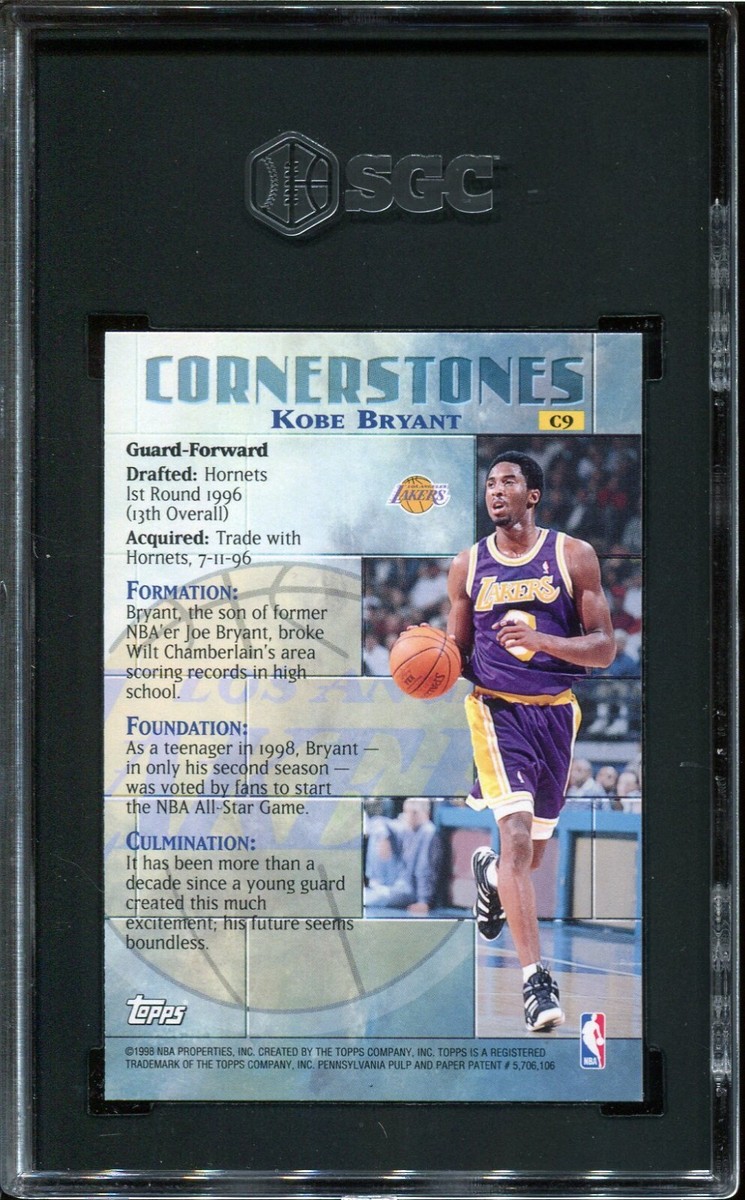 1998-99 Kobe Bryant Insert Topps Cornerstones #C9 LA Lakers 1998-99 Kobe Bryant Insert Topps Cornerstones #C9 LA Lakers