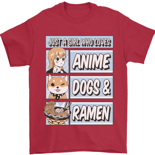 A Girl Who Loves Anime Dogs & Ramen Mens T-Shirt 100% Cotton - 第 3/100 張圖片