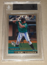 MIGUEL CABRERA FLORIDA MARLINS SIGNED 2000 TOPPS UPDATE ROOKIE CARD BAS SLABBED