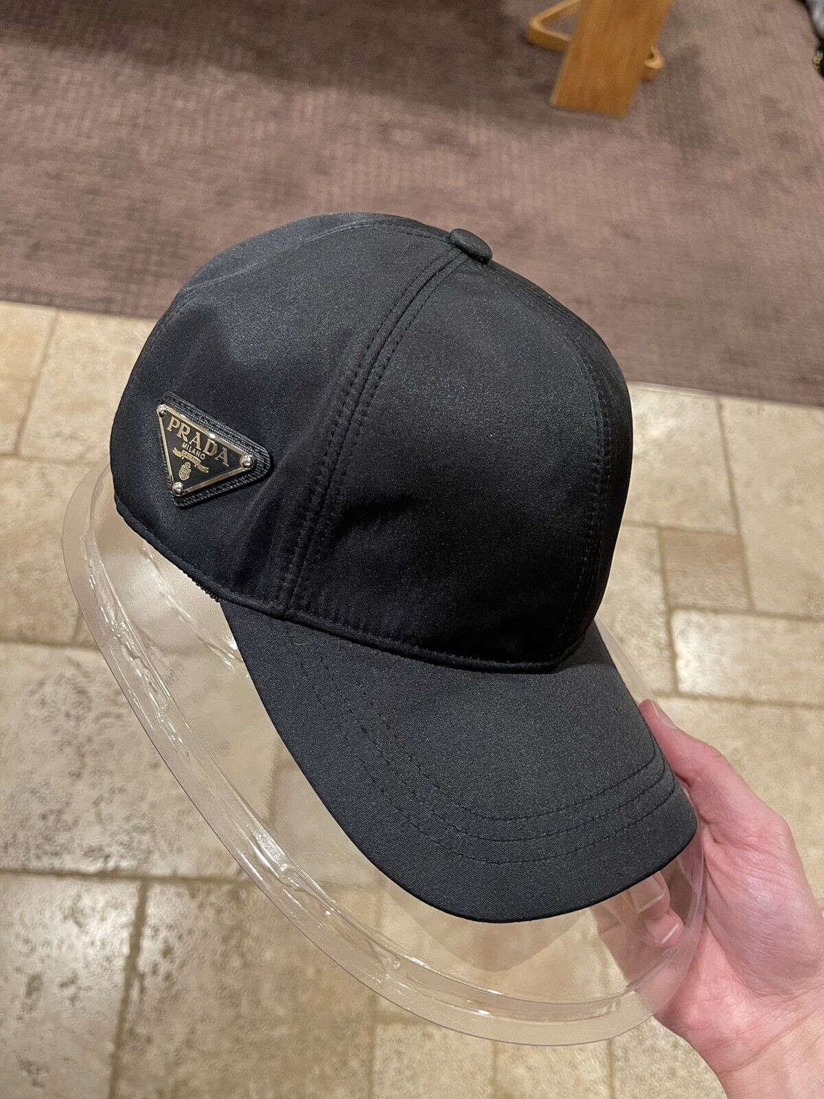 Prada Nylon Baseball Cap Side Logo Black Ebay