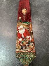 MMG JCPenny's SANTA WITH BAG OF GIFTS Holiday Neck Tie made in USA