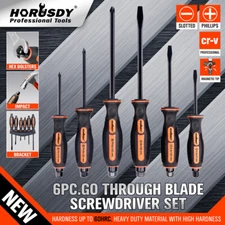 6 Pcs Magnetic Screwdriver Set Fastening Chiselling Loosening 3 Phillips 3 Flat