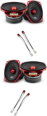DS18 4x 4'' Midrange Loudspeaker with Speaker Connector Adapter - 4 Speakers
