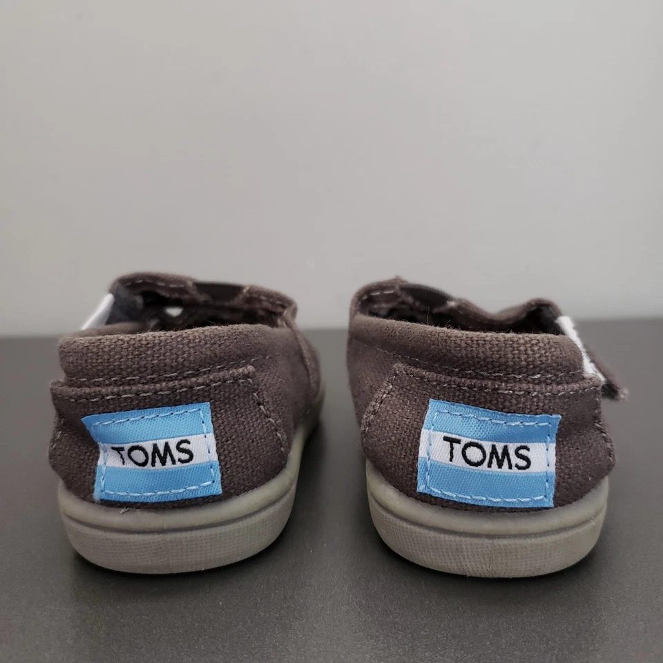 Toms Baby Size T3 T 3 Slip-On Canvas Shoes Gray Brown Toddler Unisex - Image 3 of 4