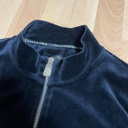 Billionaire Couture Felpa Nera Uomo Zip con Cappuccio Velluto Made in Italy Lusso Tg L - Foto 3 di 9