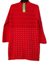 NWT - Red Embellished Sweater Dress, long sleeve - Woman's PETITES PL