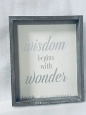 Wisdom… School Wood Sign Quill To Paper By Sixtrees Sign New 12x10”