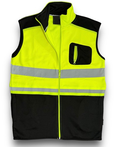 Mens Hi Viz Vis Reflective Soft Shell Body Warmer Gilet Vest Waistcoat Jacket - Picture 9 of 9