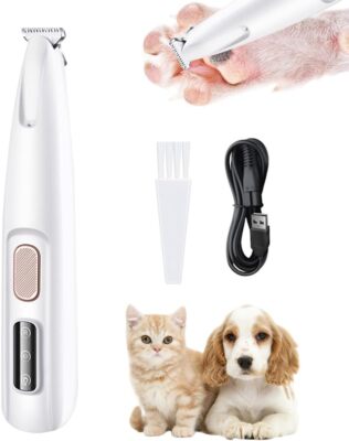 Hundeschermaschine Hundetrimmer Pfotentrimmer für Haustiere mit LED-Licht DE
