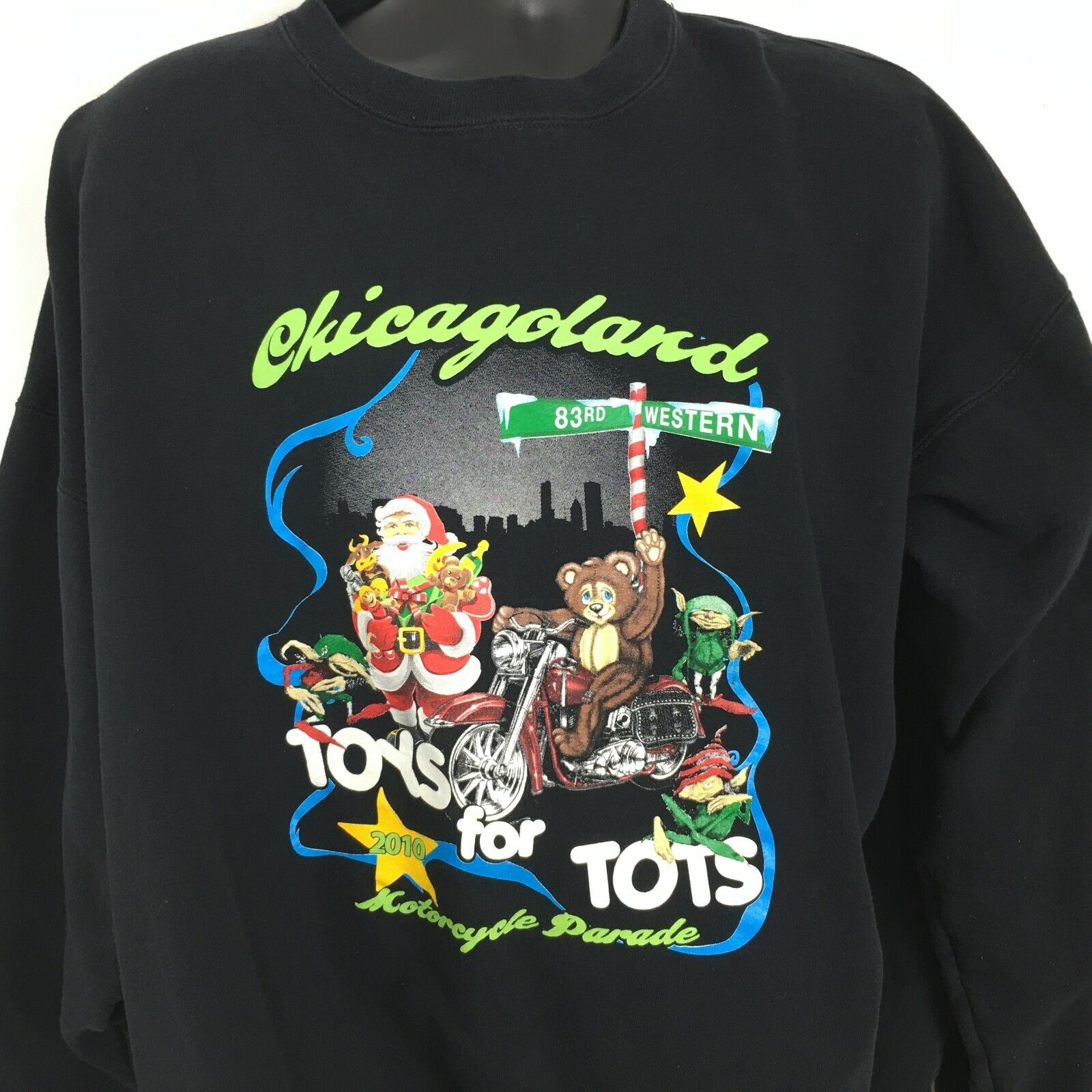 Chicagoland Toys for Tots Sweatshirt Mens XL Blac… - image 1