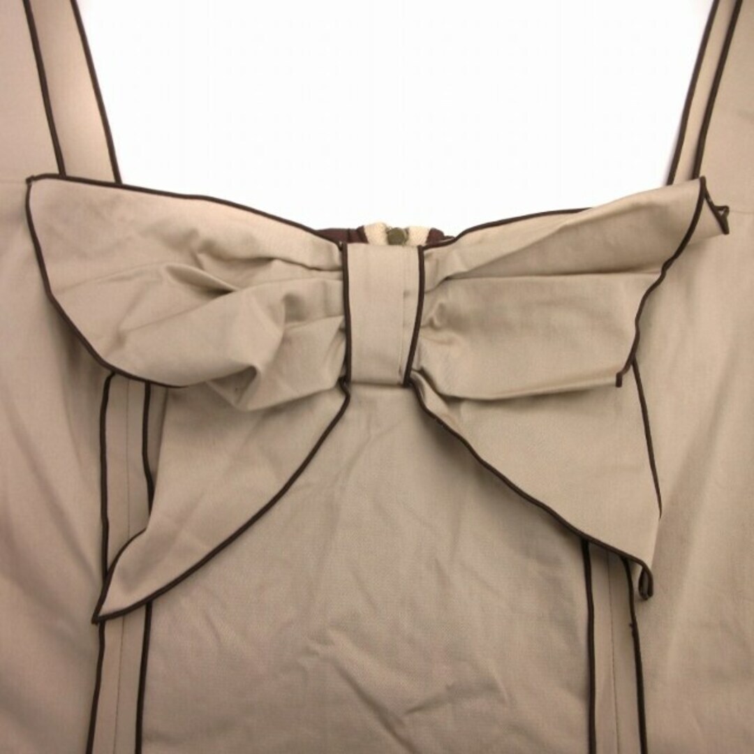 Foxy FOXEY Bow Dress Sleeveless Knee Length 40 L Beige HO
