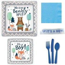 Bear Baby Shower Supplies Bundle We Can Bear-ly Wait Plates Napkins Bonus