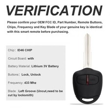 Fit for MITSUBISHI/Pajero with ID46 Chip, MIT8 Blade 433MHz Remote Entry Key Fob