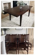 Lombok Solid Extending Teak Wood Long Table & 6 Dining Chairs - CAN DELIV