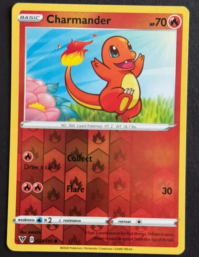 Charmander 23/185 Reverse Holo Common Pokemon Card Vivid Voltage