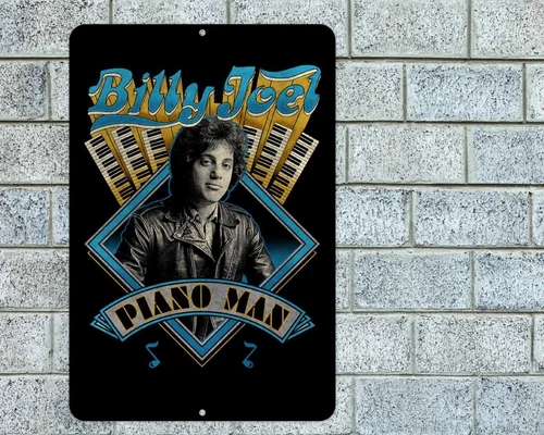 Billy Joel Piano Man Sign Aluminum Metal 8"x12" Retro Garage Man Cave