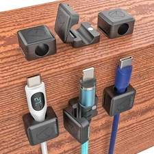 6 Pack Magnetic Cable Clips & Cord Holder, Under Desk Cable Management organizer