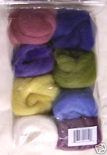 Wistyria 100% Wool Roving 8 Pastel Colors