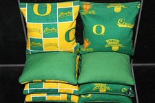 CORNHOLE BEANBAGS made w OREGON DUCKS Fabric 8 ACA Reg Bags