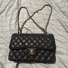 Chanel Black Quilted CC Bag with Gold Chain S...
