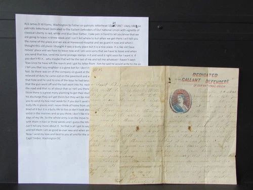 1862 150th Pennsylvania Bucktails soldier letter from Washington DC