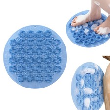 Shower Foot Scrubber Mat Silicone Back Scrubber with Soft Silicone Bristles...