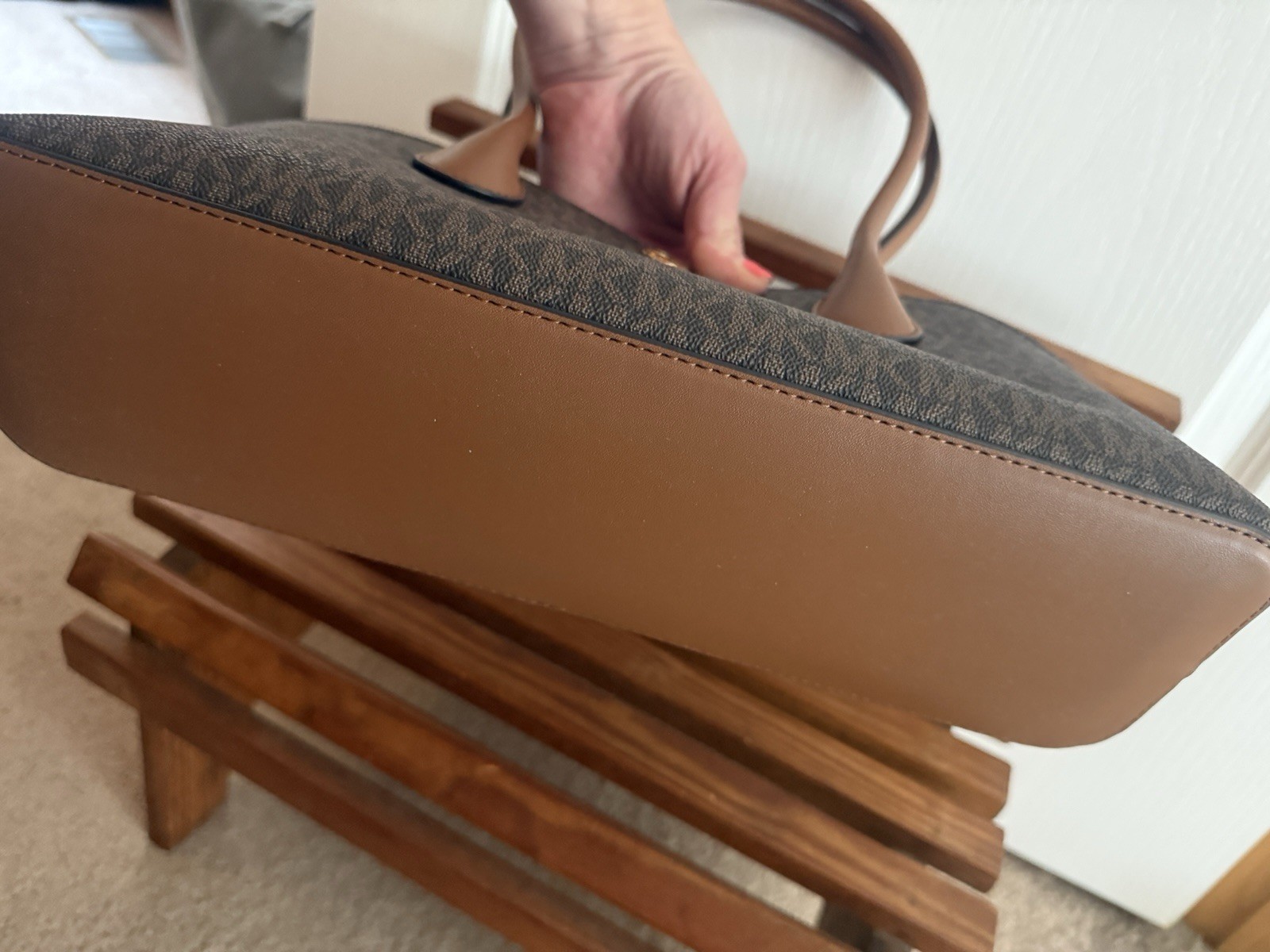 Michael Kors Petra Brown Signature Bag. New With Tags!! Sold Out Everywhere!! image 8