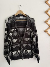 Vintage Area By Tag Geometric Fair Isle Knit Sweater Cardigan Men’s M USA Made