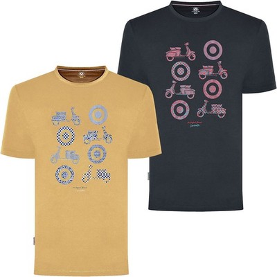 Lambretta Herren Multi Target Scooter Kurzarm Rundhals T-Shirt Oberteil Tee