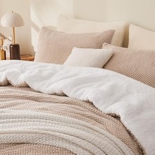 Comforter King Size 104"x90" , Reversible Soft Fluffy King 104"x90" Khaki