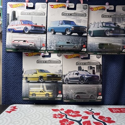 Hot Wheels Fast Wagons Premium Full Set-Volvo 850, Skyline,Avant,P220,Nova-new