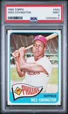 1965 Topps Wes Covington PSA 9 - Only 3 Graded Higher - Nice Centering SP 583
