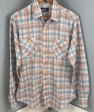 Vtg Levis Shirt Mens L Plaid Button Up Lightweight Pockets Casual Tapered Fit