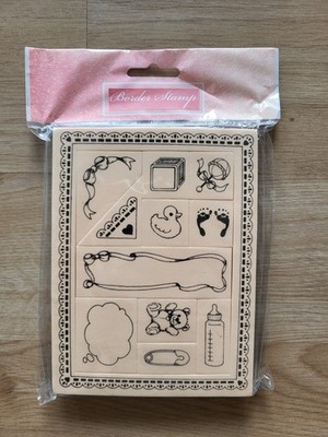Border Stamp Stempel Kinder Baby Newborn Neu ovp Karten Scrapbooking Basteln