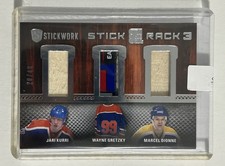 Wayne Gretzky Kurri Dione 2015-16 ITG Stickwork Stick Rack #/40 Triple Game Used
