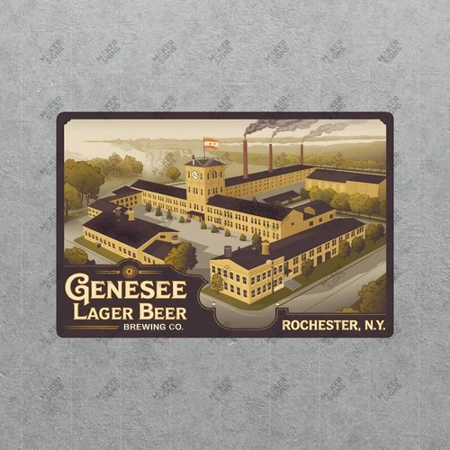 Vintage Genesee Beer Metal Sign Rochester NY Brewery Advertising #563062