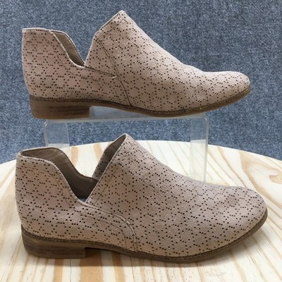 Dr Scholls Boots Womens 7 M Recent Perf Slip On Low Ankle Bootie Brown Fabric