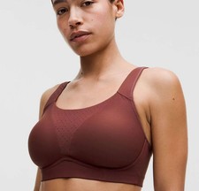 Lululemon Run Times Bra High Impact Support Size 34DD Red Merlot W2BN4S