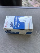 Blank White Merchandise Price Tags w/ String - Large Size