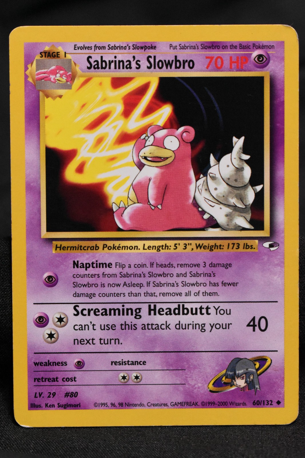 Sabrina's Slowbro 60/132 LP Gym Heroes Regular Uncommon Unlimited Pokémon TCG