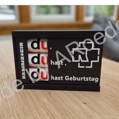 Rammstein Geburtstags-Deko Fanartikel mit Motiv, Schriftzug, Schwarz Weiß 