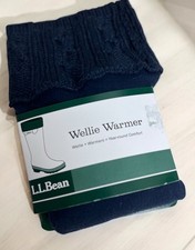 NWT Genuine LL Bean WELLIE WARMER 6-7 Small Navy Blue Faux Fur