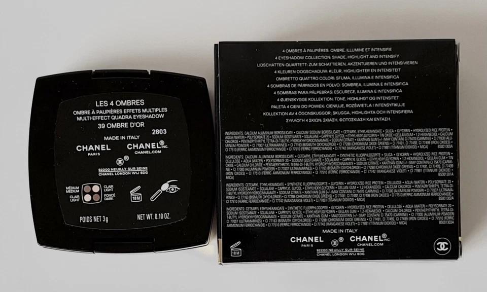 CHANEL LES 4 OMBRES Paleta de Sombras de Ojos 39 OMBRE D'OR y Bolsa de Regalo - 2026 Vacaciones NUEVO - Imagen 3 de 4